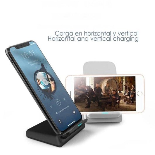 Caricatore Qi wireless a bobine doppie Dam Electronics con supporto 15W