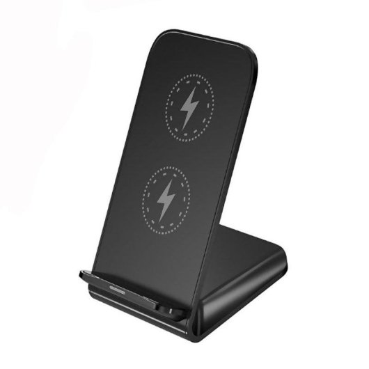 Caricatore Qi wireless a bobine doppie Dam Electronics con supporto 15W