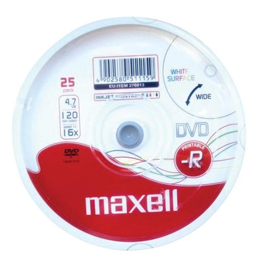 DVD-R Xlayer MAX-DMR47S2P 4,7 GB 16x Stampabile 25 Pezzi