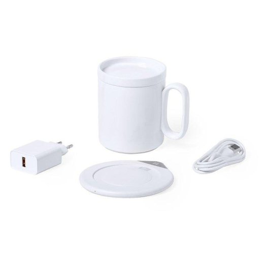 Calentador de Tazas Dam Electronics con Cargador Inalámbrico 15W USB 350 ml