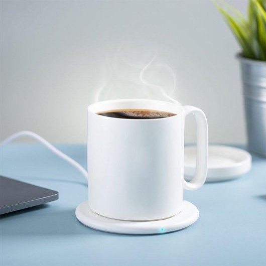 Calentador de Tazas Dam Electronics con Cargador Inalámbrico 15W USB 350 ml