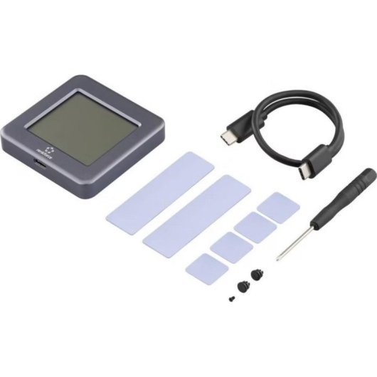Caja SSD Renkforce M.2 NVMe Aluminio Gris con Display LCD integrado
