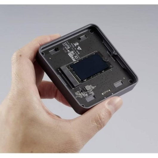Caja SSD Renkforce M.2 NVMe Aluminio Gris con Display LCD integrado