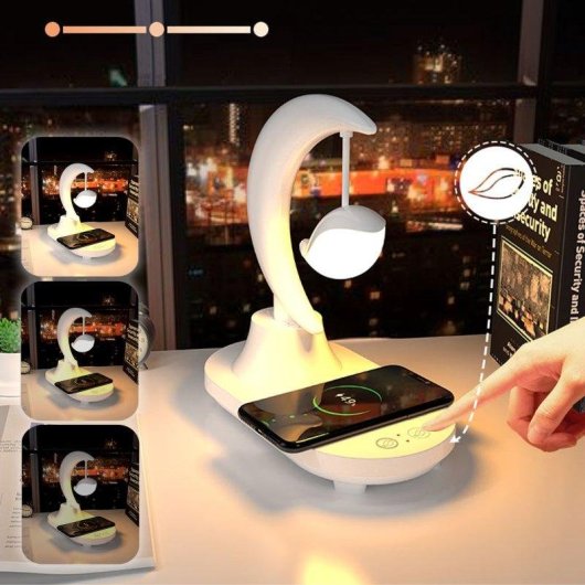 Dam Electronics Multicolor LED-Lampe mit Kabelloser Ladung und Bluetooth