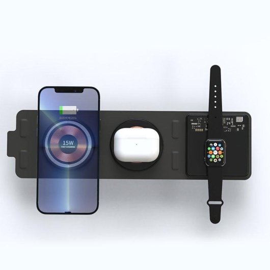 Faltbarer Tragbarer Wireless Charger 15W Qi MagSafe Apple Watch Dam Electronics