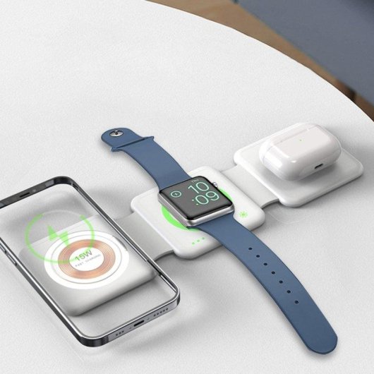 Faltbare Ladestation Tragbar Dam Electronics MagSafe 15W + Qi 15W + Apple Watch