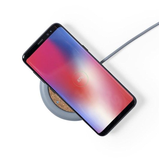 Kabelloser 5W-Ladegerät Dam Electronics aus Kork und Naturstein