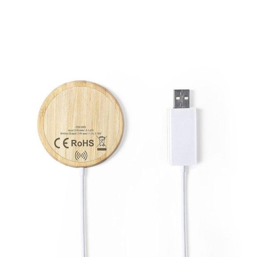 Caricatore wireless magnetico 10W Dam Electronics Nature Bambù