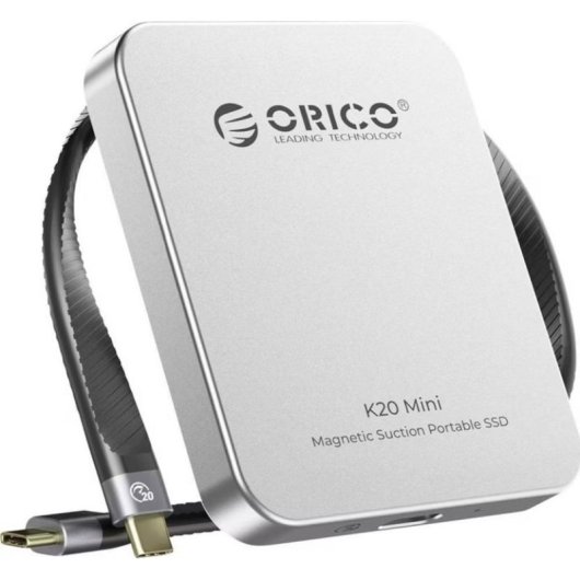 Caixa PC Orico K20Mini SSD Alumínio Prateado com design magnético ultrafino