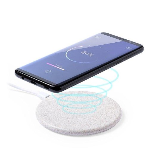 Kabelloser Ladegerät Dam Electronics Nature 10W Schnellladefunktion Weizenstroh