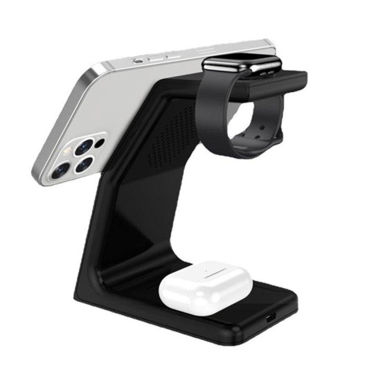 Drahtloser Lade-Adapter Dam Electronics J-W23 Magnetisch 3-in-1 15W MagSafe