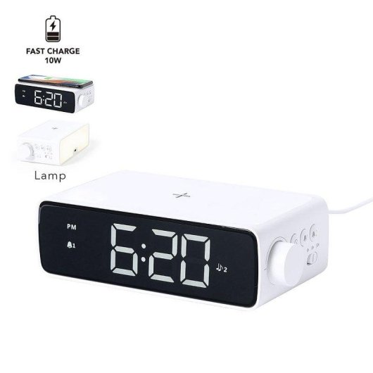 Multifunktionswecker Ladegerät Dam Electronics 10W Schnellladen 36 LED Licht regelbar USB-C