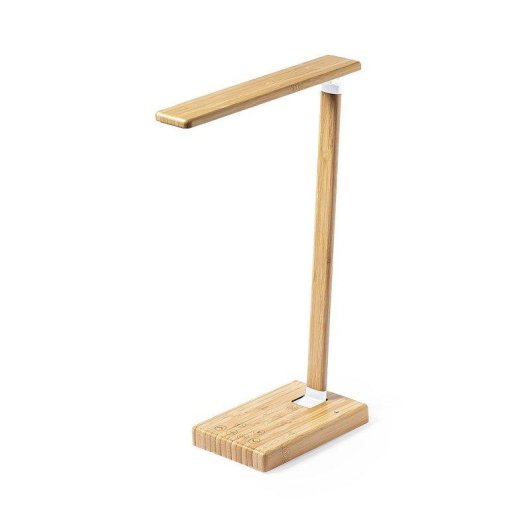 Lampe Ladegeraet Nature Bambus 25 LED Faltbar 3 Beleuchtungsstufen 10W Kabellos