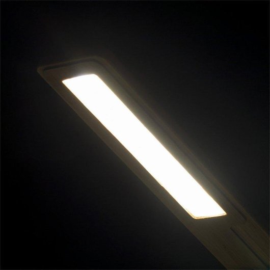 Lampe Ladegeraet Nature Bambus 25 LED Faltbar 3 Beleuchtungsstufen 10W Kabellos