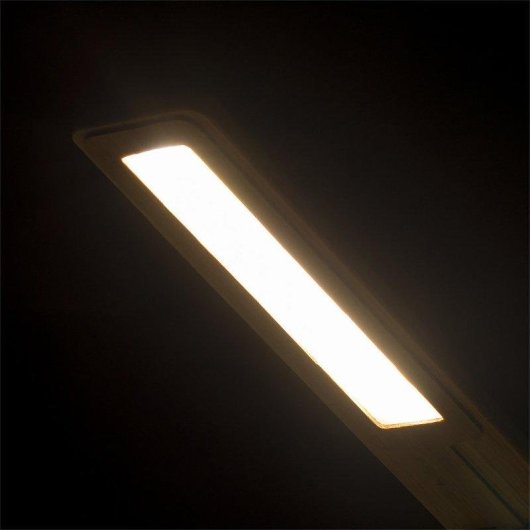 Lampe Ladegeraet Nature Bambus 25 LED Faltbar 3 Beleuchtungsstufen 10W Kabellos