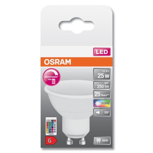 Luminaria LED Osram STAR+ RGBW regulavel GU10 4,2W 250 lm