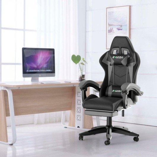 Chaise de bureau Naspaluro Ergonomique PU Cuir Repose-tete Repos-pieds