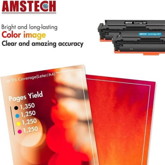 Toner-Set Amstech 067H für Canon i-SENSYS MF657Cdw 4 Farben