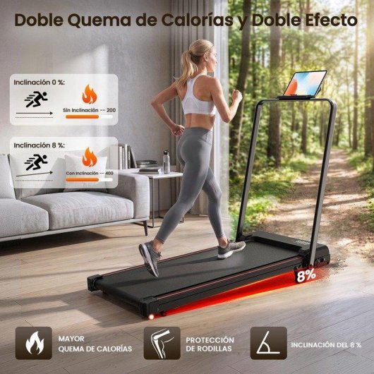 Cinta de correr HomeFitnessCode Walking Pad plegable motor 2,5 HP inclinación 8%
