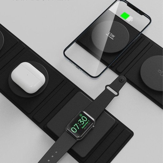 Basis Ladeplatte Faltbar Tragbar Dam Electronics MagSafe 15W Qi 5W