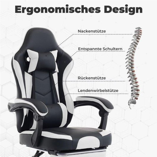 Sedia da gaming Autrucker braccioli 3D e poggiapiedi