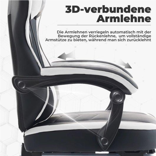 Sedia da gaming Autrucker braccioli 3D e poggiapiedi