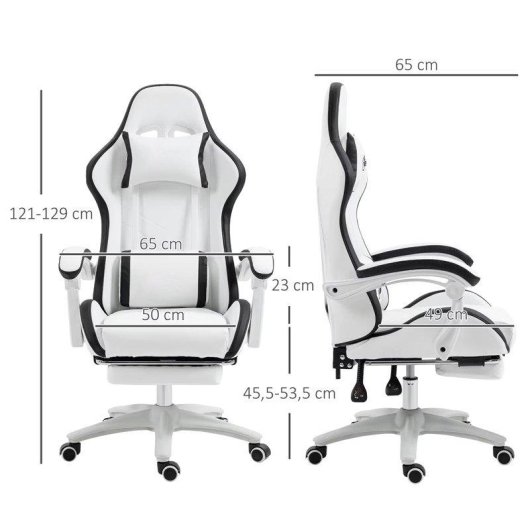 Sedia Gaming cuoio PU Autrucker con poggiapiedi retrattile