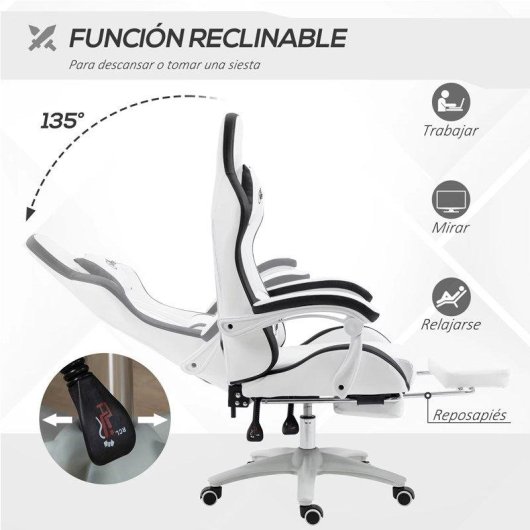 Sedia Gaming cuoio PU Autrucker con poggiapiedi retrattile