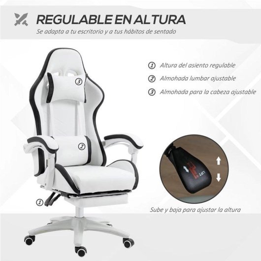 Sedia Gaming cuoio PU Autrucker con poggiapiedi retrattile