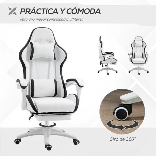 Sedia Gaming cuoio PU Autrucker con poggiapiedi retrattile