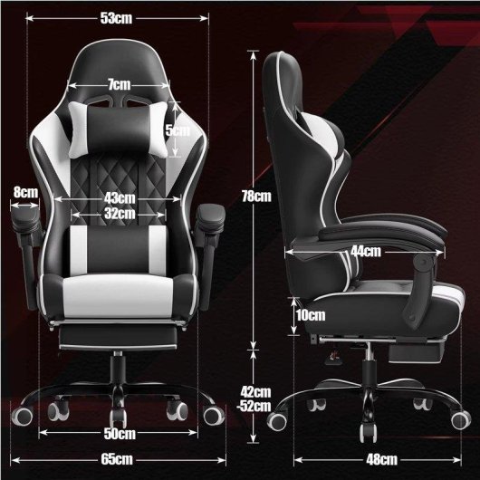 Sedia Gaming Autrucker Massaggio Vibrazioni, Poggiatesta Regolabile, Inclinazione 135°, Girevole 360°