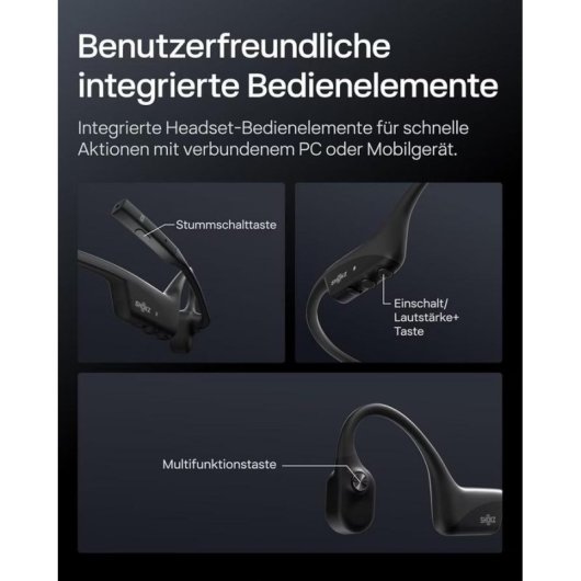 Casque Shokz OpenComm2 UC sans fil Bluetooth avec réduction de bruit, micro noir