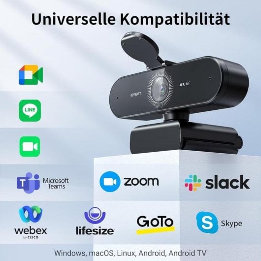 Webcam EMeet Nova 4K Autofocus et Microphone Stereo