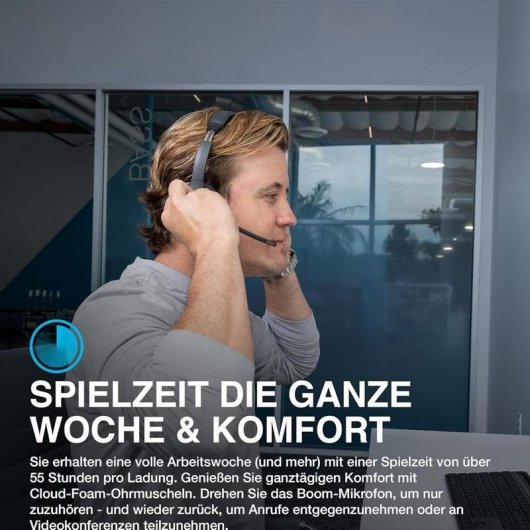 Casque JLab Audio Go Work 2nd Gen sans fil Bluetooth avec ANC et micro USB-C