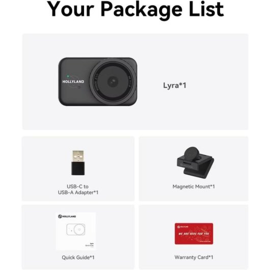 Webcam Hollyland Lyra-Solo 4K 50MP Autofocus HDR IA Noir