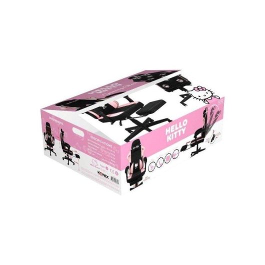 Sedia gaming Konix Hello Kitty con cuscino lombare e poggiapiedi