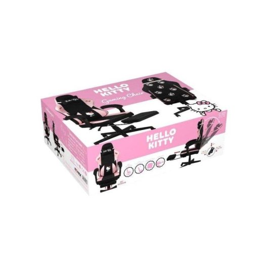 Sedia gaming Konix Hello Kitty con cuscino lombare e poggiapiedi