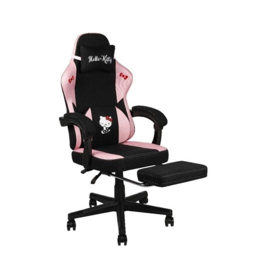 Sedia gaming Konix Hello Kitty con cuscino lombare e poggiapiedi
