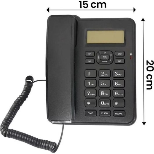 Telefone fixo Avizar TX-9299 preto ecrã LCD mãos livres
