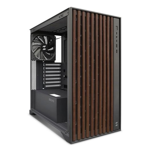 Case PC Zolyd Dynaria ATX Elegante in Legno Nero