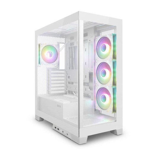 Carcasa ordenador ZOLYD Vexora White ATX con ventilación ARGB y USB-C