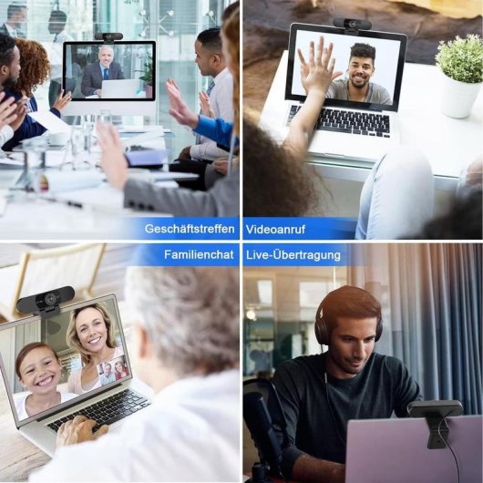 Webcam EMeet 1080p avec micro et correction de lumiere automatique