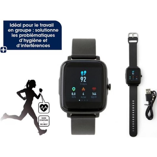Pulseira de Atividade Hasbro CAR006 Bluetooth Preto USB Smart-Time Po-App