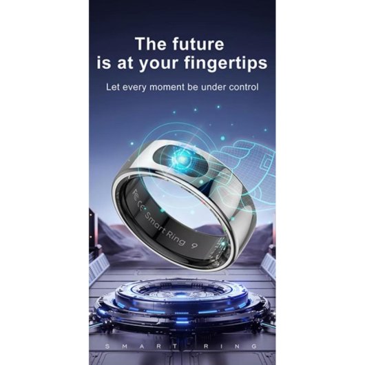 Anello intelligente Powerton Smart Ring PRO Taglia 7 Bluetooth IP68 Ricaricabile Nero