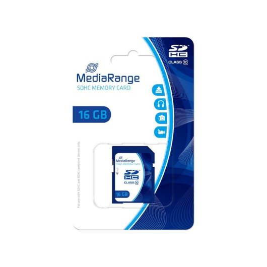 Carte mémoire MEDIARANGE MR963 16 GB SDHC Classe 10 Bleue