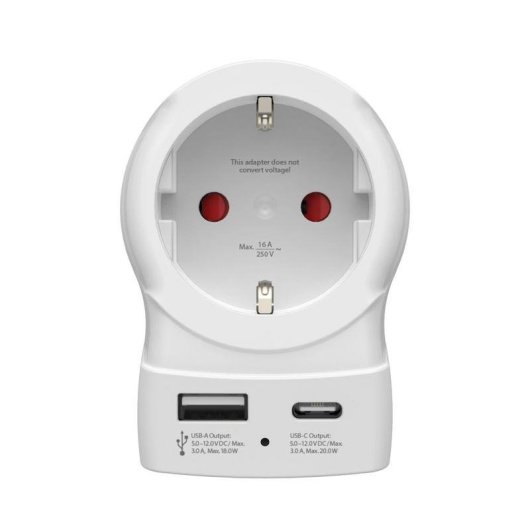 Adaptateur de voyage Hama EU vers US avec 2 ports USB