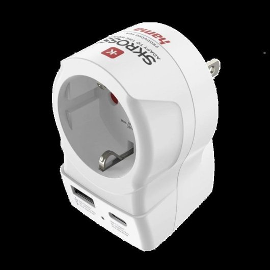 Adaptateur de voyage Hama EU vers US avec 2 ports USB