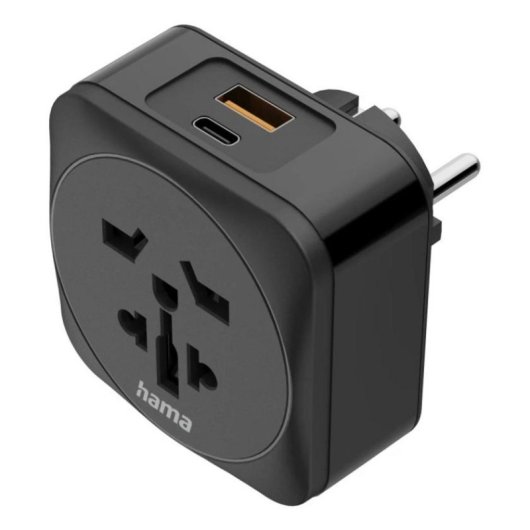 Adattatore di viaggio Hama universale 2 porte USB