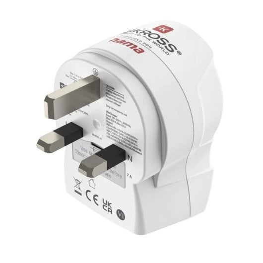 Steckdosenadapter Hama EU zu UK 2 USB-A USB-C Ports 20W weiß