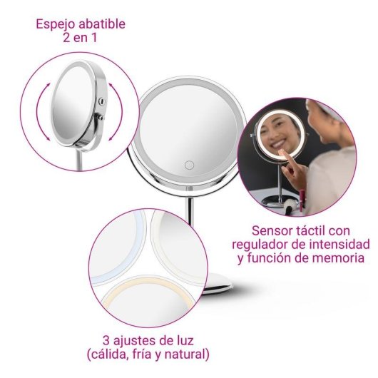 Espejo de maquillaje Medisana CM 844 LED 7x aumento cromado